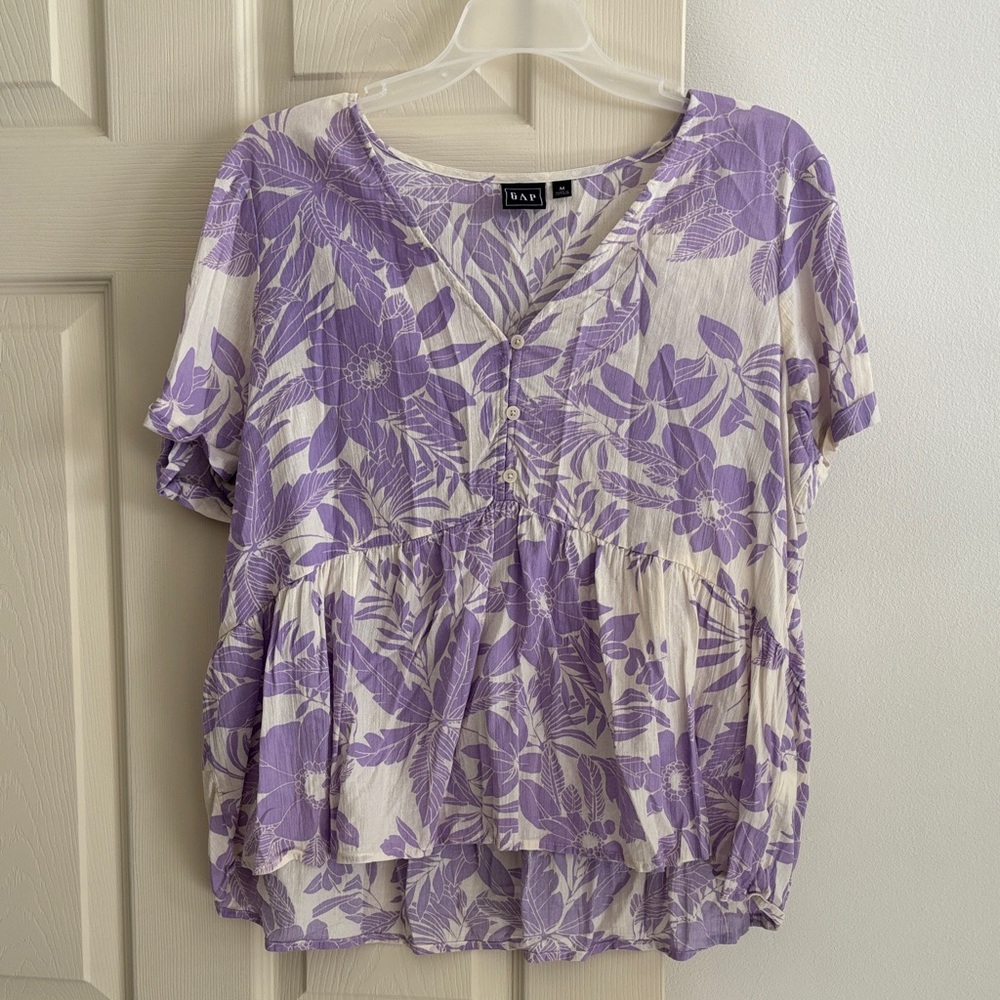 Lavender Peplum Floral Women's Top
